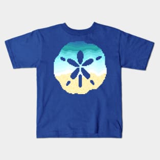 Modern Pixel Sea Sand Dollar Kids T-Shirt